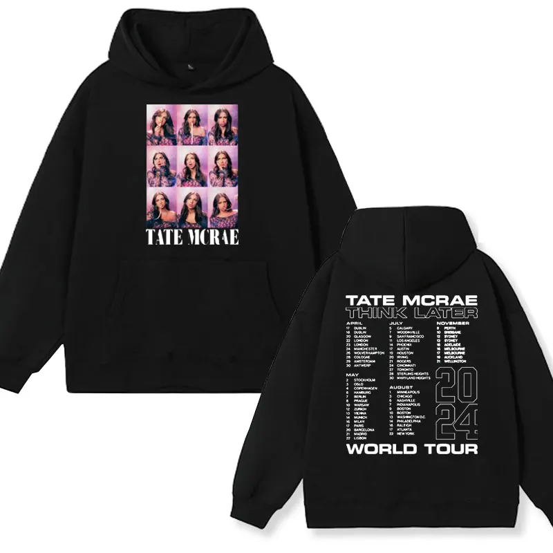 

Rapper Tate Mcrae The Think Later World Tour 2024 Hoodie Hip Hop Sweatshirt Men Women Fashion Vintage Harajuku Pullover Hoody