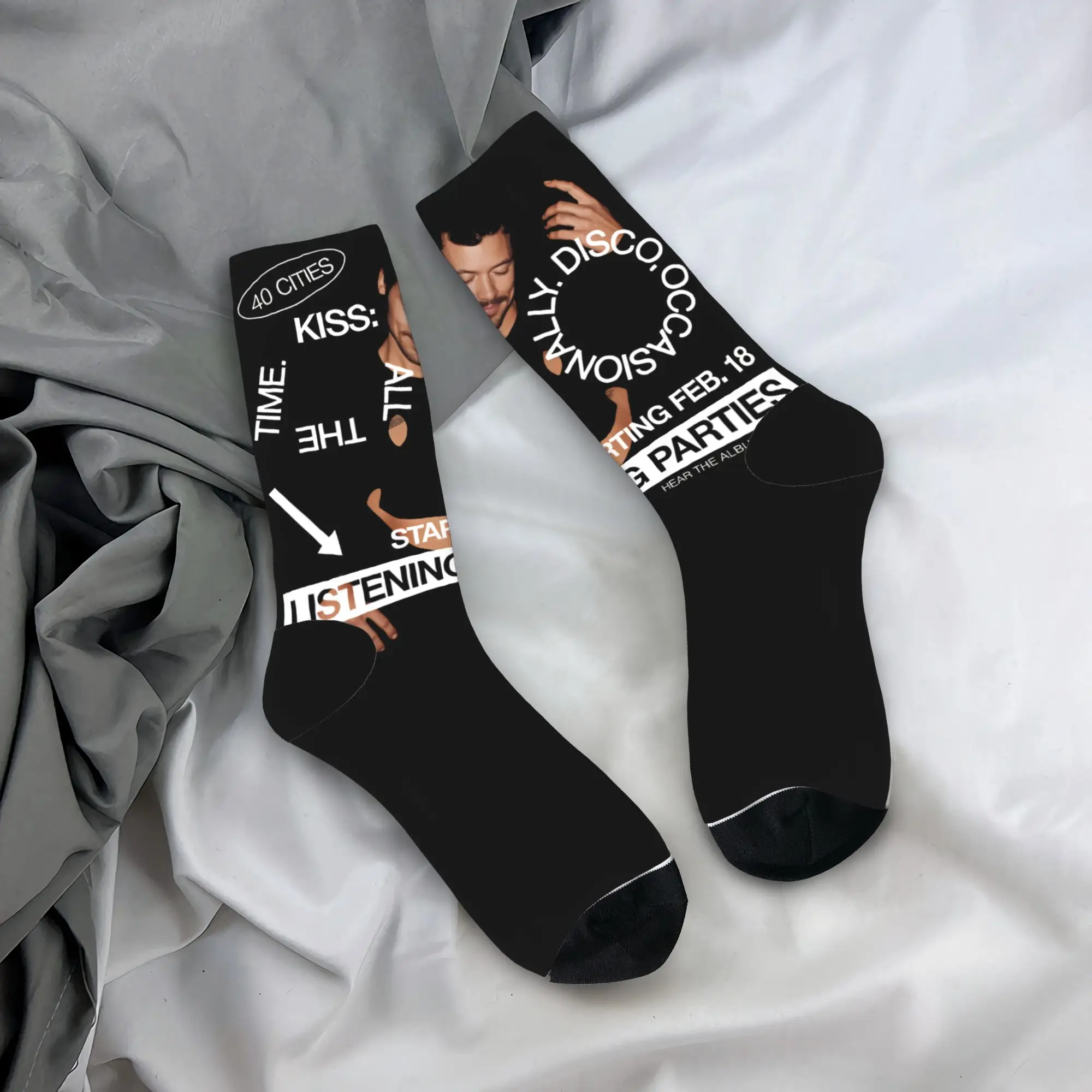 

Men's Socks Kiss All the Time Harrys Styles 2026 Stockings Anti Sweat High Quality Socks Spring Korean Outdoor Sports Socks