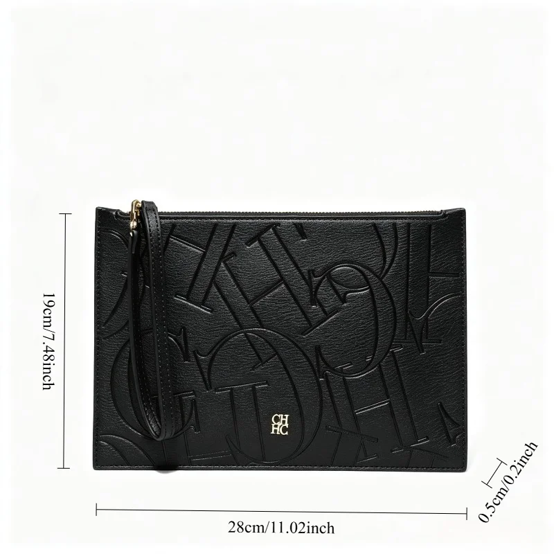 CHHC Neue Unisex-Kartenhalter-Geldbörse, modische Münztasche, schlankes Etui, echte Textur, Buchstabendruck, minimalistische klassische Geldbörse – Detail 1