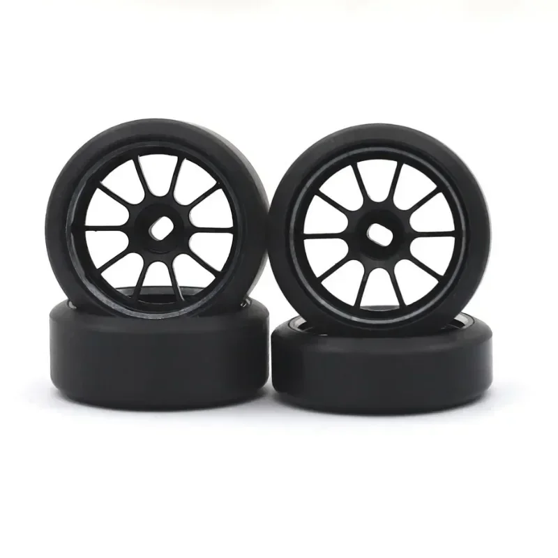 1.5 Degrees Hard Plastic Drift Tires Metal Wheel Rim for 284131 K969 K989 Kyosho Mini-Z 1/28 RC Car Upgrade Parts