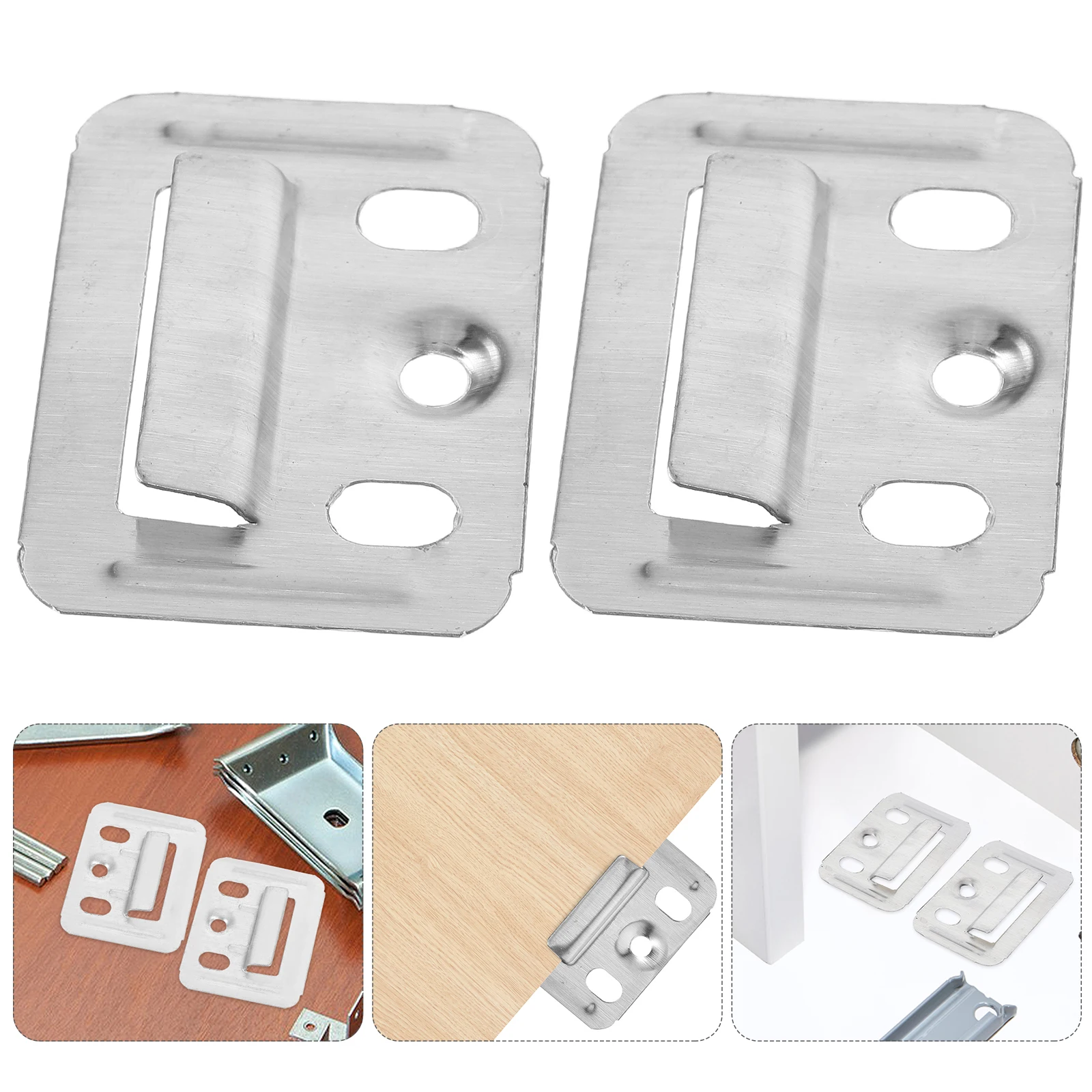

100pcs Stainless Steel Wall Panel Buckle 43x32 Pressed Eye Installation Fixing Clamp for Bamboo Wood Fiber
