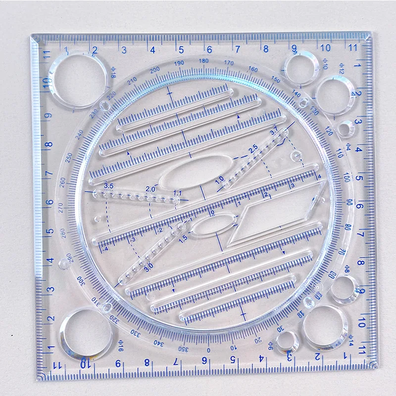 Đa Chức Năng Xoay Được Vẽ Bản Mẫu Thiết Kế Nghệ Thuật Xây Dựng Kiến Trúc Sư Âm Thanh Nổi Hình Học Vòng Tròn Soạn Thảo Thước Đo Thước