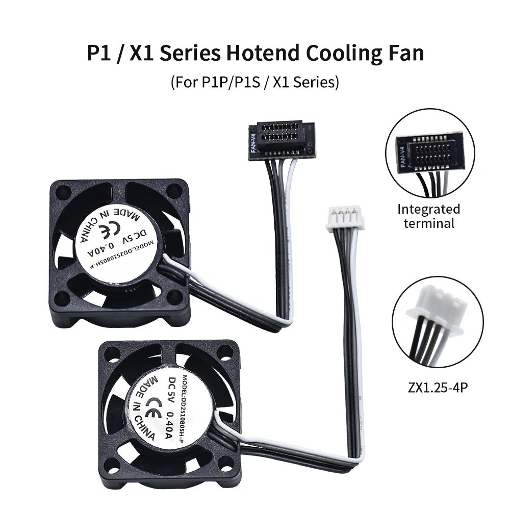 

Вентиляторы охлаждения Hotend 2510 для 3D-принтеров Bamboo Lab X1 P1 с кабелем, быстродействующие вентиляторы-охладители для серий Bamboo X1C P1S P1P