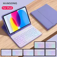 Para iPad funda con teclado retroiluminado para iPad 10,2 9 8 7th Gen iPad 10th Air 3 10,5 Pro Air 4th 5th 10,9 Pro 11 12,9 9,7 5 6th cubierta