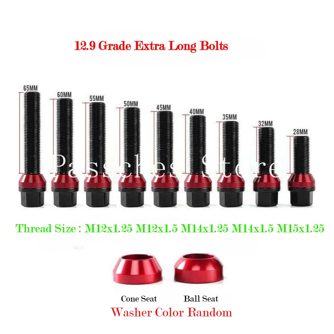 

Grade 12.9 Extra Long Bolts Lug Bolts For BMW Series M12x1.25 M12x1.5 M14x1.25 M14x1.5 Thread Lenght 28/32/35/40/45/50/55mm