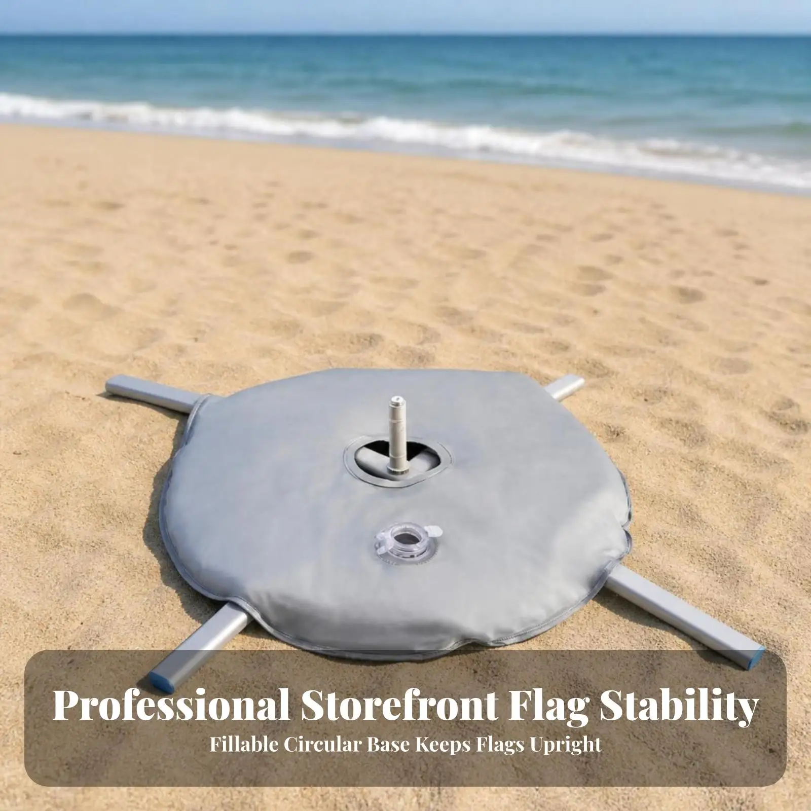 Heavy Duty Flag Weight Sandbag for Banner Stands Water Bag with Pole Opening Secure Screw Cap for Windy Days