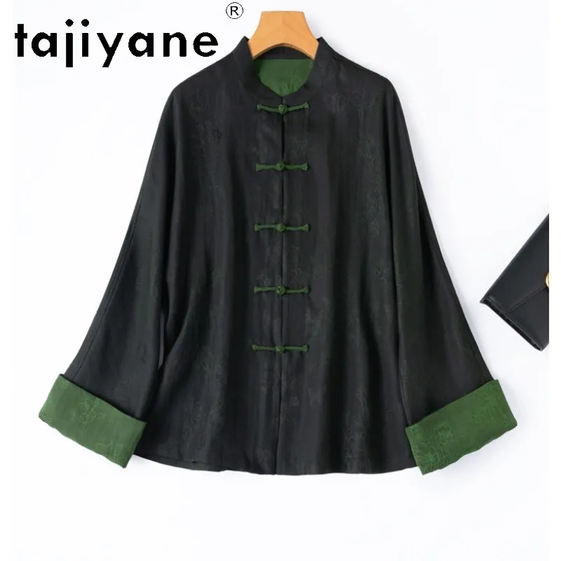 

TAJIYANE 100% Real Mulberry Silk Blouse for Woman Luxury Xiangyun Sha Silk Shirts Chinese Style Ladies Tops 2026 Women Clothes셔츠