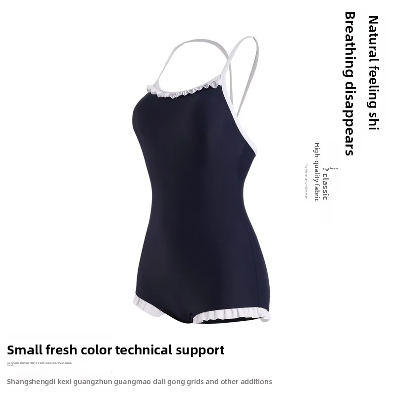 

XMTX Dead Sea One-Piece Swimsuit Women's Summer Student Japanese Sle Slimming Strap Thermal Bathing Suit Casual Swimwear