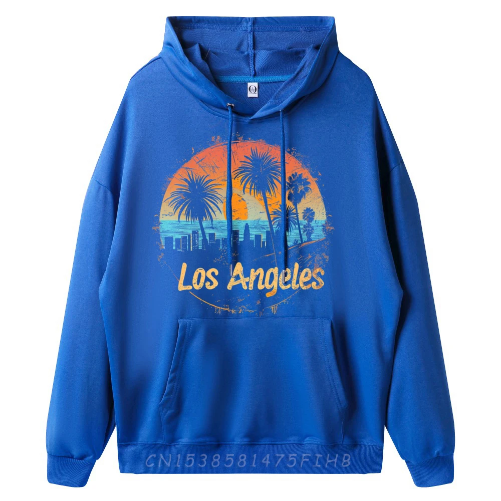 La Los Angeles California Ca Vintage 70s 80s Beach Palm Tree Printed Sweater Anime Pullover Hoodies Holidays