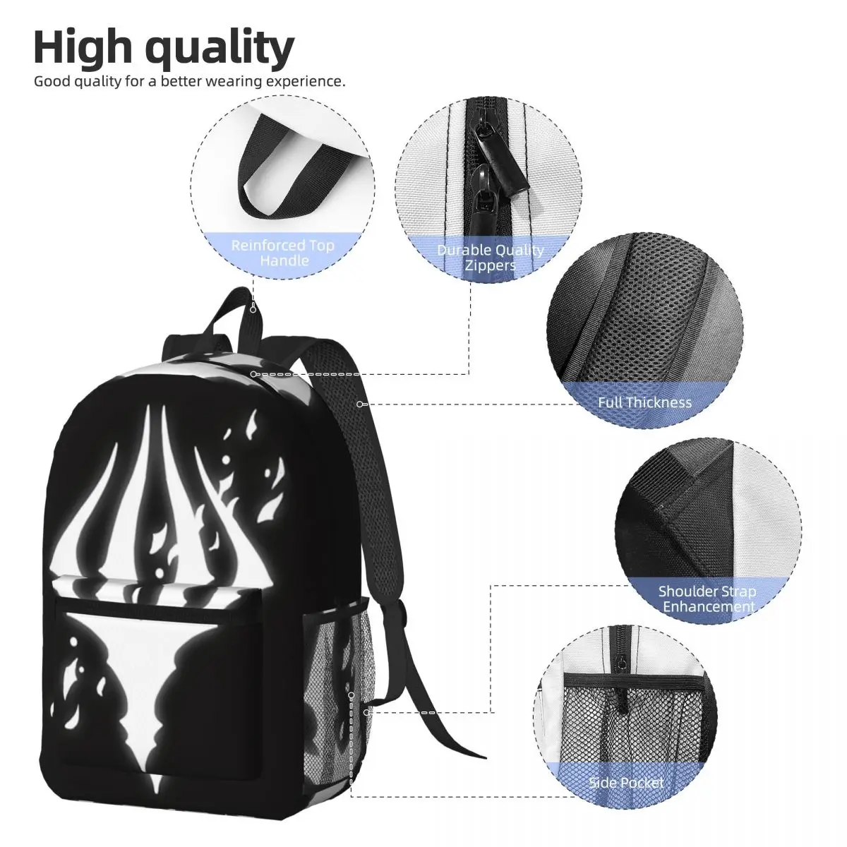Hollow Knight King's Brand Backpack Daypack Large Capacity Boys Girls BookBag School Bag Shoulder Bags for Men Women