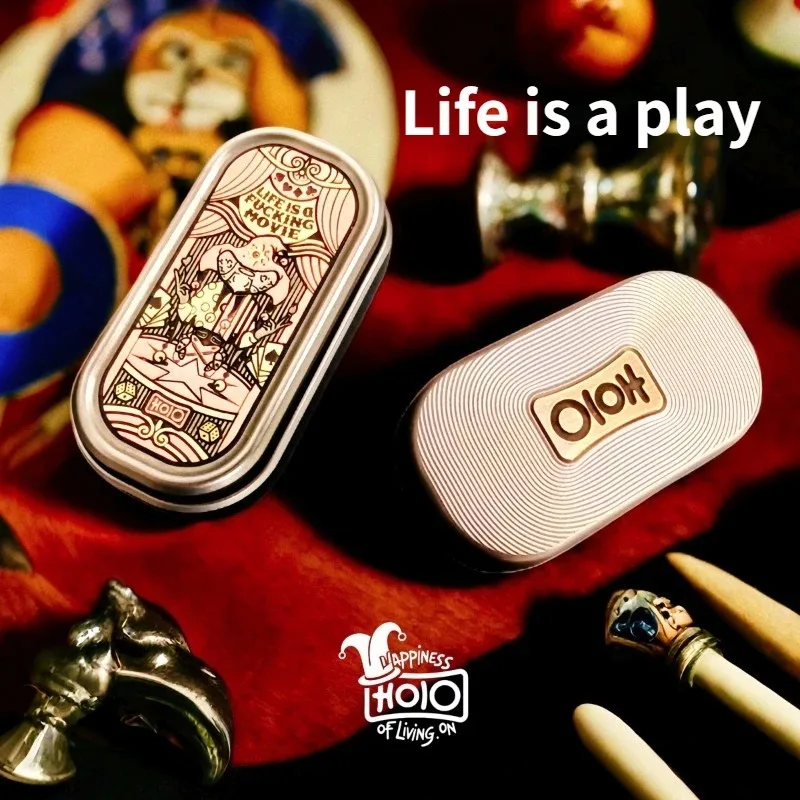 HOLO EDC Mechanical Metal Paragraph Direct Push Fingertip Push Card Decompression Desktop Toy