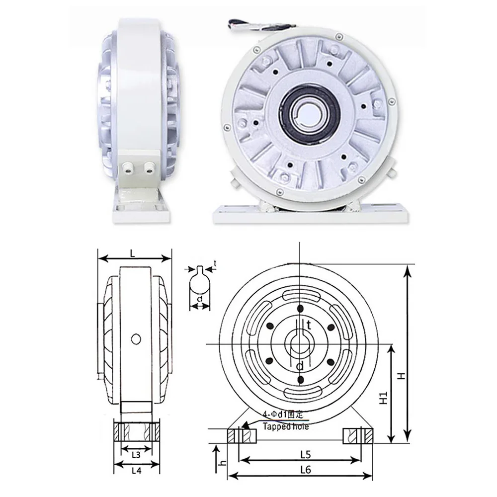 0.6 kg magnetic powder brake hollow shaft FZ6K-1 hole center clutch air shaft tension control 2025 NEW