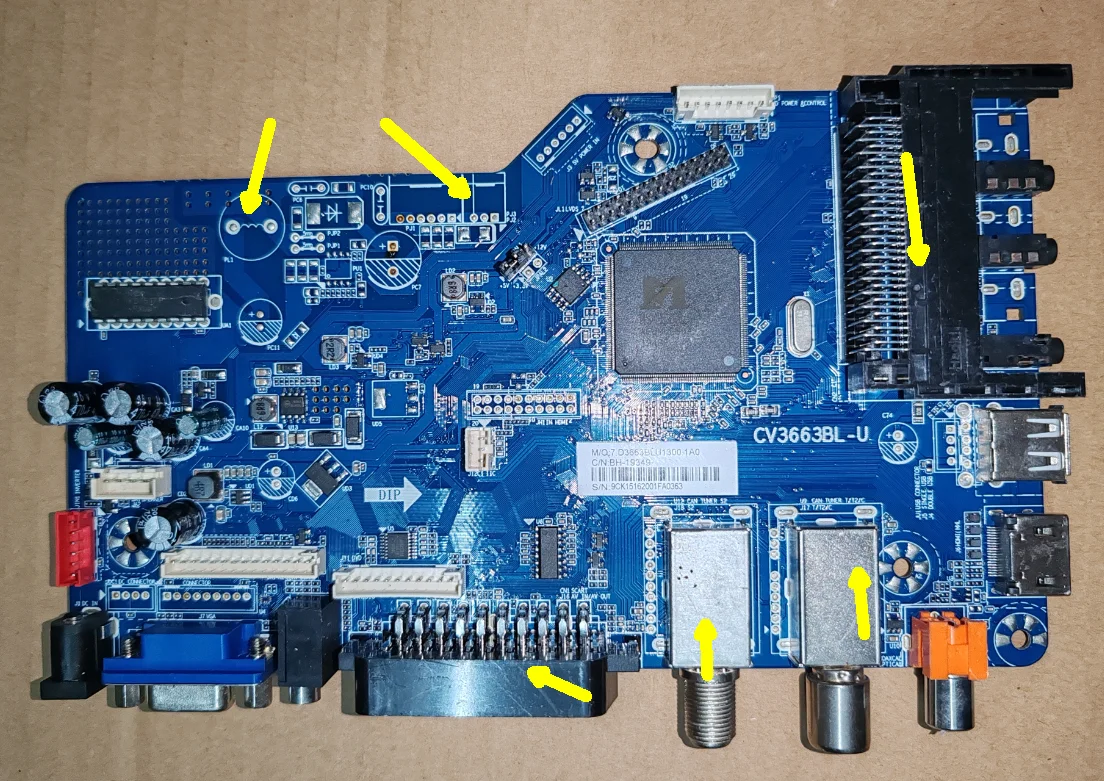 

CV3663BL-U Three in one TV motherboard working good for 6 specifications, check the pictures