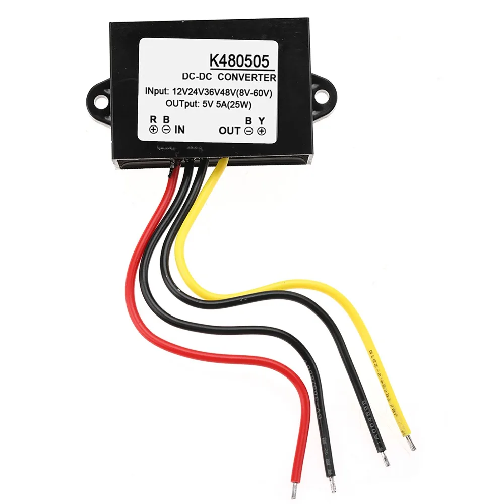 High Efficiency 12V/24V/36V/48V to 5V Step Down Power Supply 5A 25W Power Supply Module Step Down Module Vehicle Application