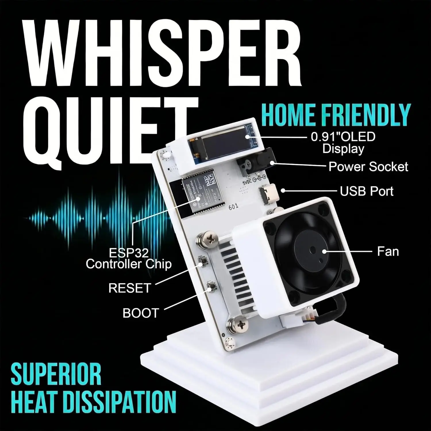 YYSLUPING Bitcoin Miner Gamma 601 1-1.5TH/s ASIC Bitcoin Miner SHA-256 Low Noise 35dB Wifi Open-Source Solo Crypto Mining Device