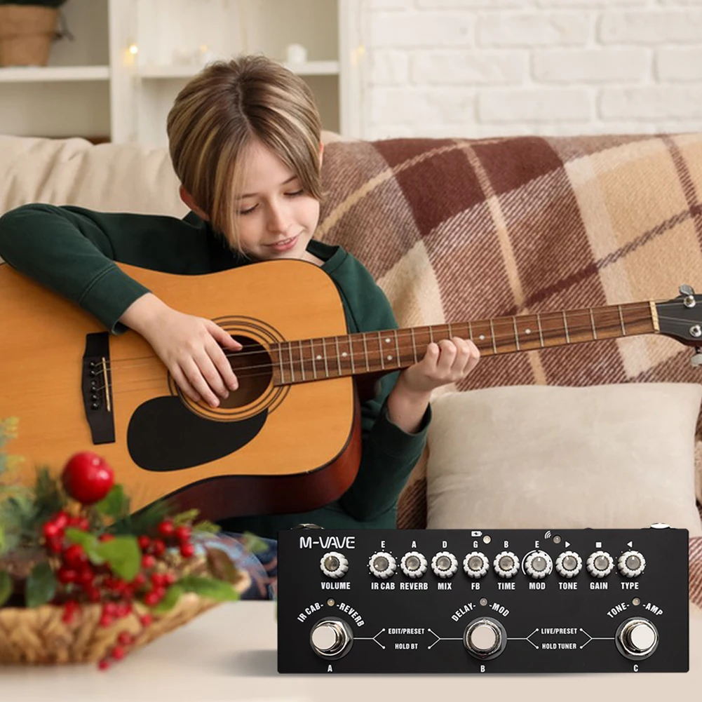 Multifunctioneel gecombineerd effectpedaal met Delay Reverb MOD IR Cab Digitale elektrische gitaareffector Gitaaraccessoires