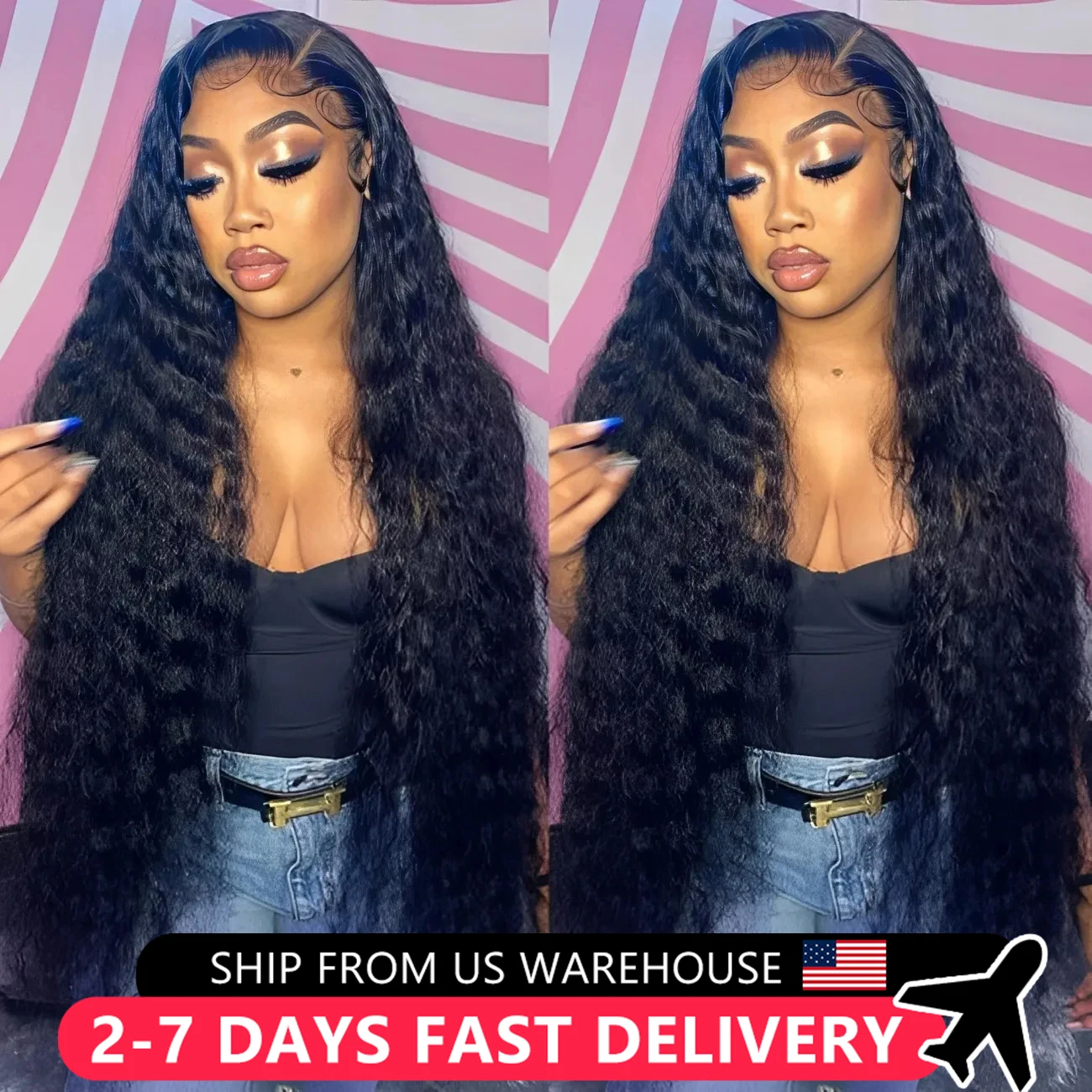 Brazilian Deep Wave HD Lace Front Human Hair Wigs Pre Plucked 4x4 Lace Closure Wig 13x6 13x4 Curly Lace Frontal Wigs for Women