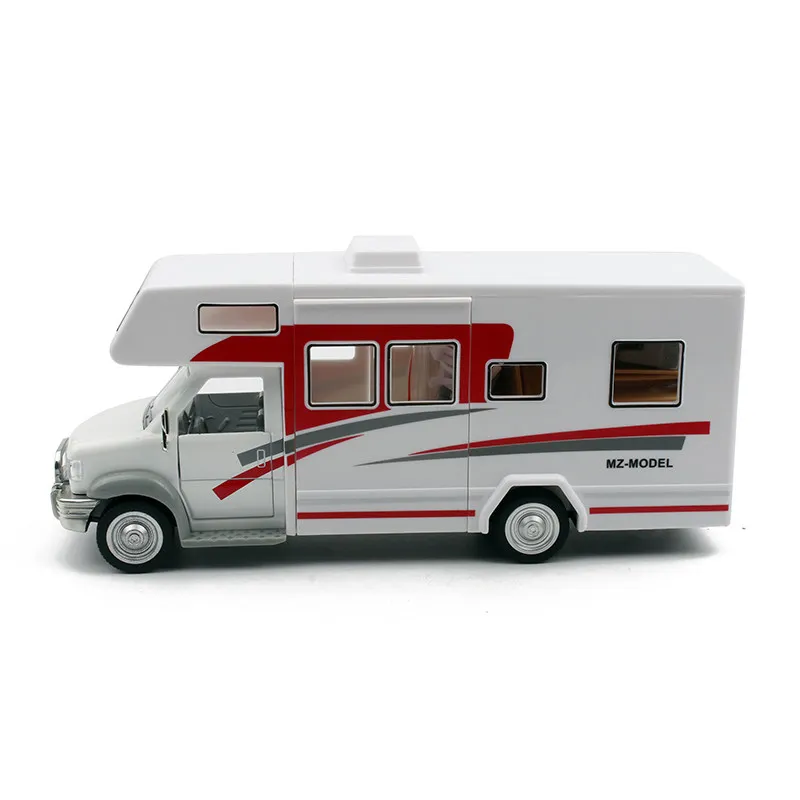 1:32 Luxury Motorhome Recreational Vehicle RV Trailer Caravan Alloy Metal Diecast Car Model Babys Toys Collection Gift