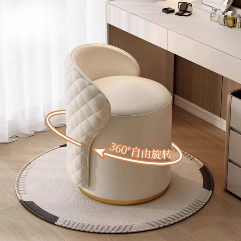 

Interior vanity chair 360-degree rotation portable living room makeup Footrest entryway Stool luxury bedroom modern furniture