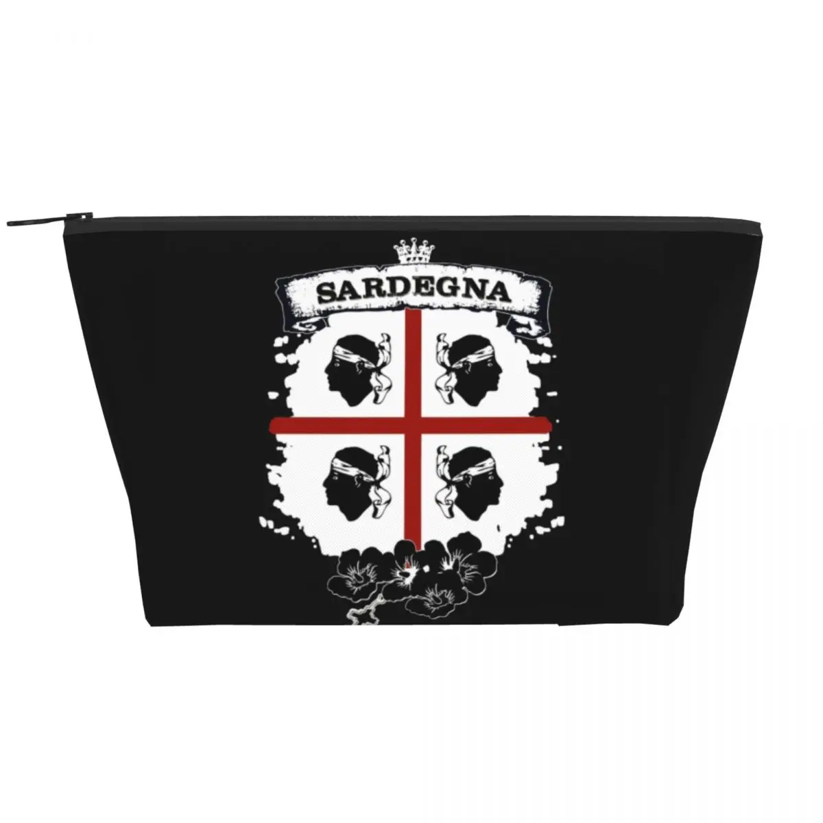 Sardinia Flag Four Moors Makeup Bag Women Travel Cosmetic Organizer Kawaii Italy Sardegna Coat of Arms Storage Toiletry Bags