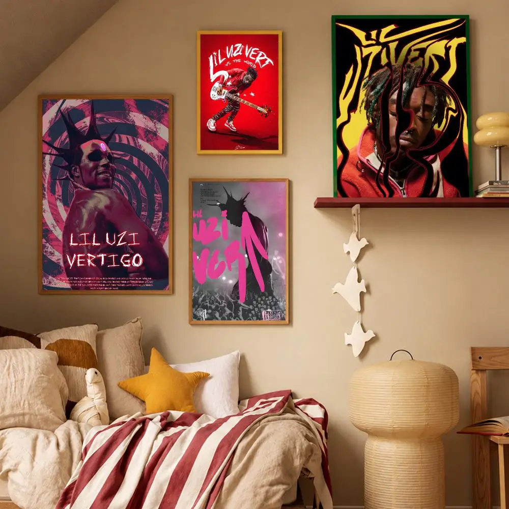 Art Modern Lil Uzi Vert Poster HD Waterproof Wall Art Posters Self Adhesive Bedroom Living Room Home Decor Gift