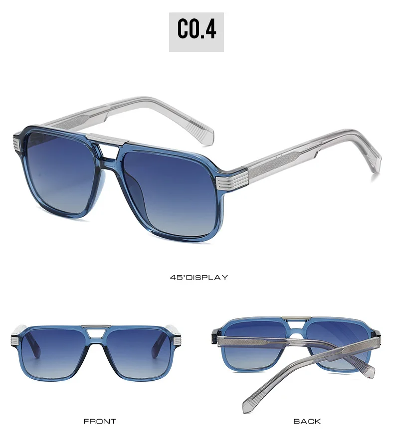2026 Hochwertige Sonnenbrille für Herren und Damen Quadratische Pilotenbrille Luxuriöser Edelstahlkern Propionsäure UV400 Marken-Gafas Sol Hombre – Detail 10