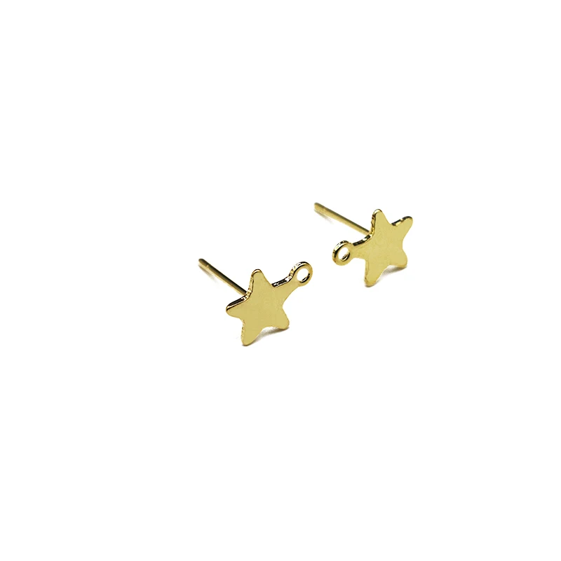 

10/20PCS Stainless Steel Geometric Earrings Stud Round Moon Star Charms Earring Back for DIY Stud Earrings Making Findings