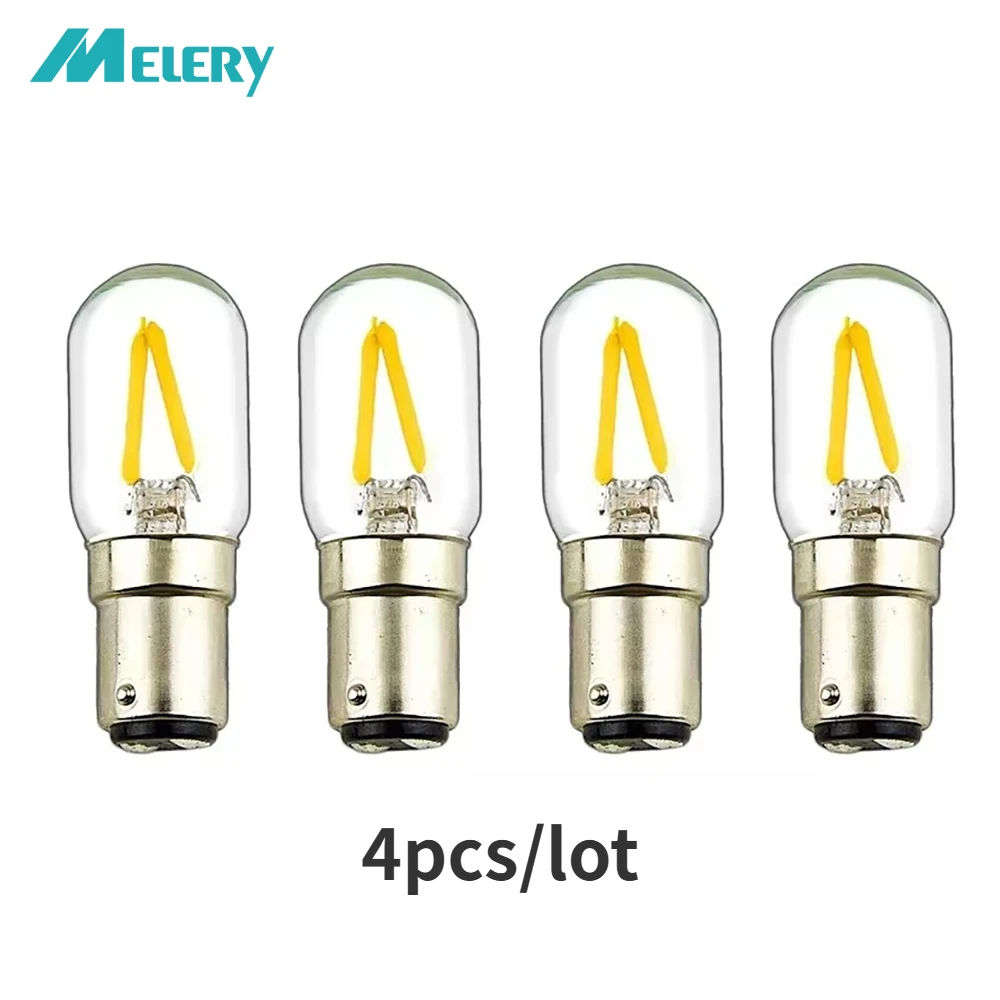 Melery Ba15d Led Bulb 2W Equivalent 15W Small Bayonet Base Light Warm White Machine Refriger Cooker Lamp Energy Class A++ 4Pack