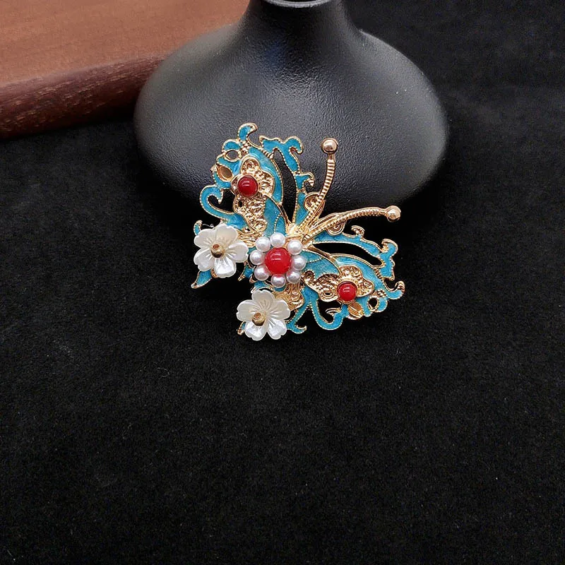 

Enamel butterfly hair clips, elegant side clip women's hair accessories, exquisite new Chinese-style broken hair clips