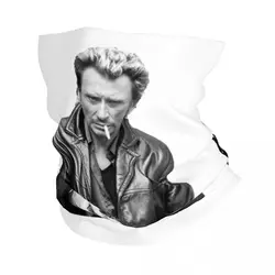 Johnny Hallyday Rock N Roll Bandana Neck Cover Printed Magic Scarf Multi-use Face Mask Outdoor Sports Unisex Adult Breathable