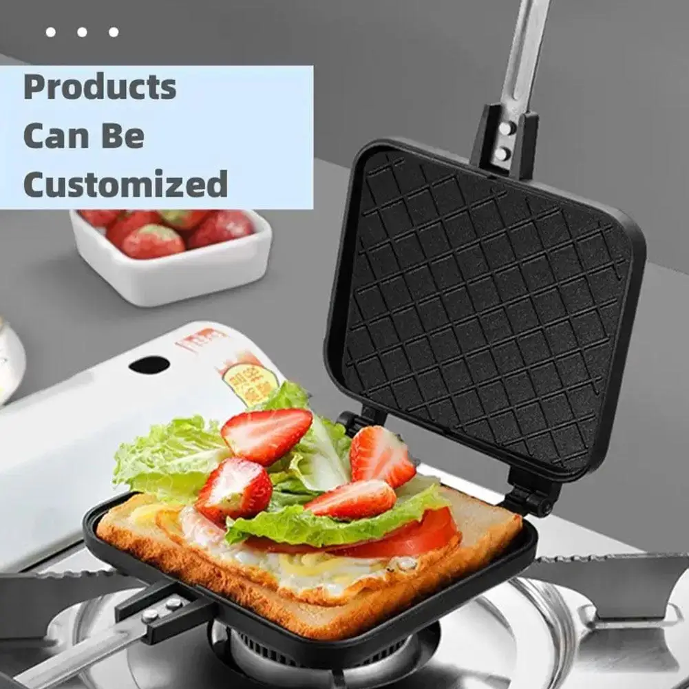 

Breakfast Frying Pan Outdoor Detachable Baking Tray Eggs Plates Sandwich Bread Fried Supplies Baking Camping Foldable Non-S C2H9