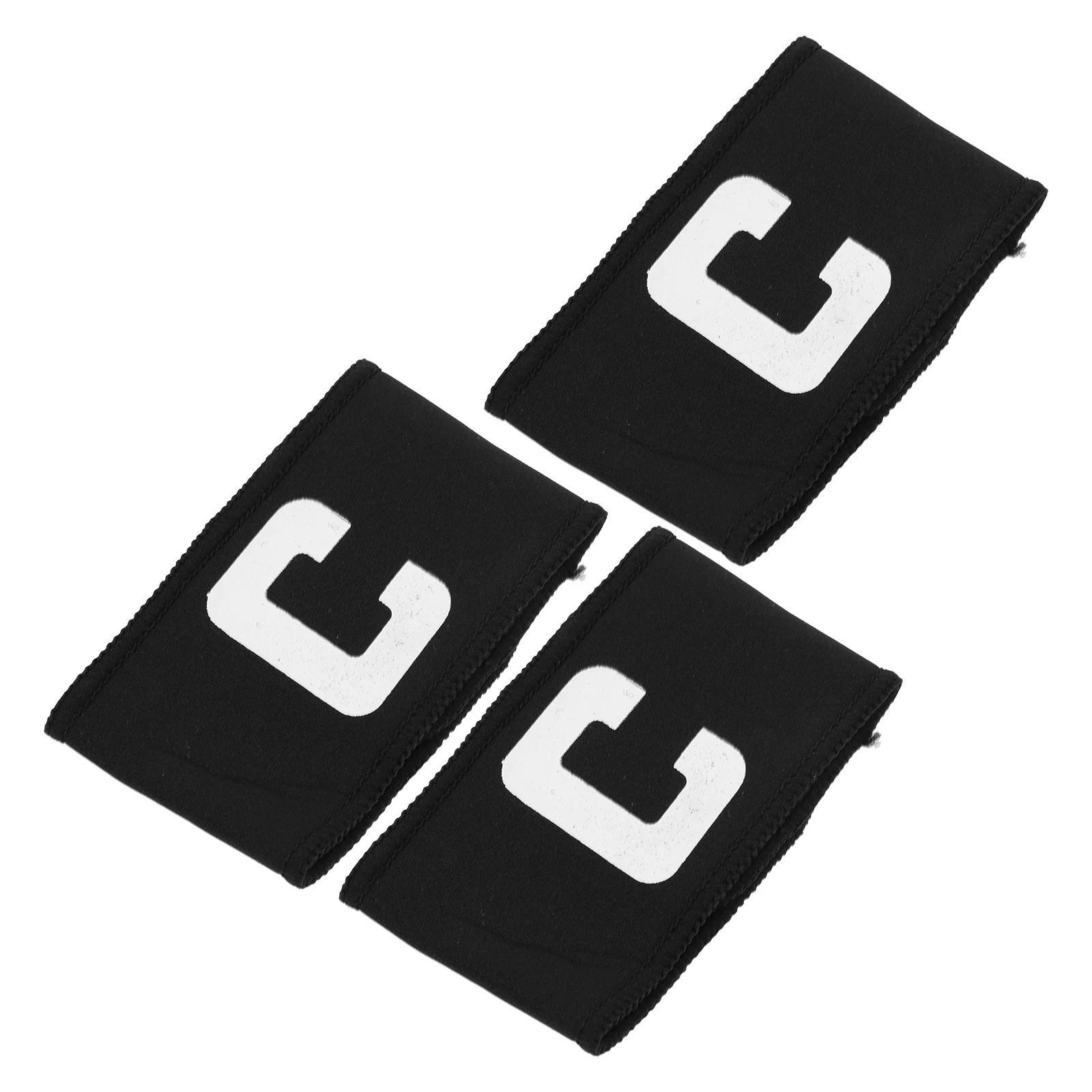 3 Pcs Captain Armband Soccer Wristbands Sports Game Leader Adjustable Black Football