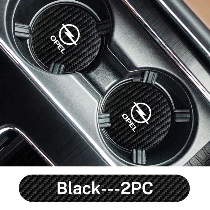 

2Pcs Carbon Leather Water Cup Pad Anti-noise Coaster Mat For Opel Astra Corsa Zafira Meriva Mokka Vivaro Vectra Antara Insignia