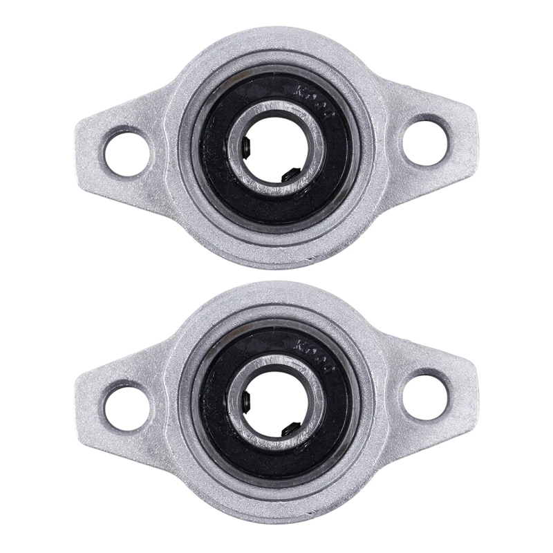 2X KFL000 Bore Inner 10Mm Flange Ball Mounted Pillow Block Bearings