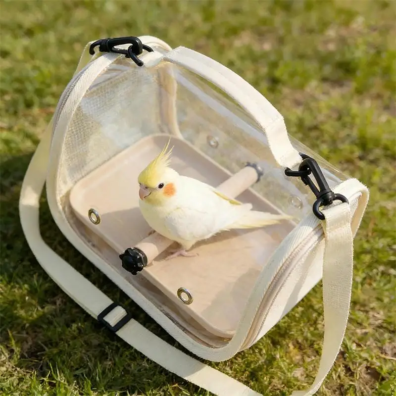 Transparent Waterproof Foldable Parrot Travel Carry Bag Portable Crossbody Outdoor Bird Cage Handbag Accessory