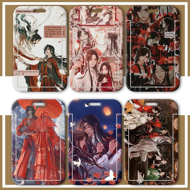 Heaven Officials Blessing Hua Cheng Xie Lian Tian Guan Ci Fu Meal Card Holder Lanyard KeyChain Travel Cards Cover Pendant Gift