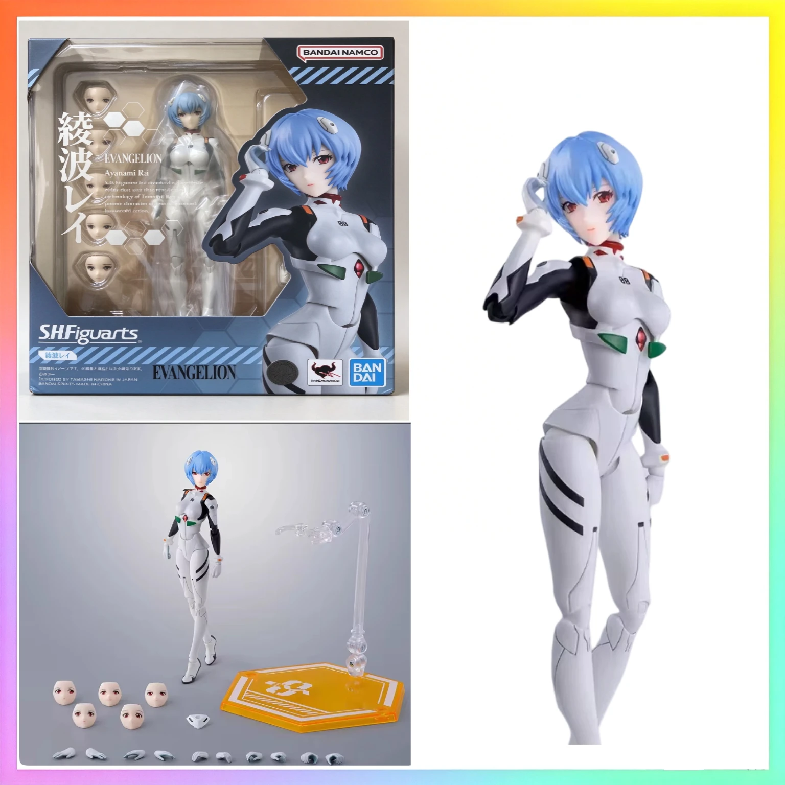 Bandai SHF Neon Genesis Evangelion EVA Ayanami Rei Joints Movable Finished Figure Collection Gift
