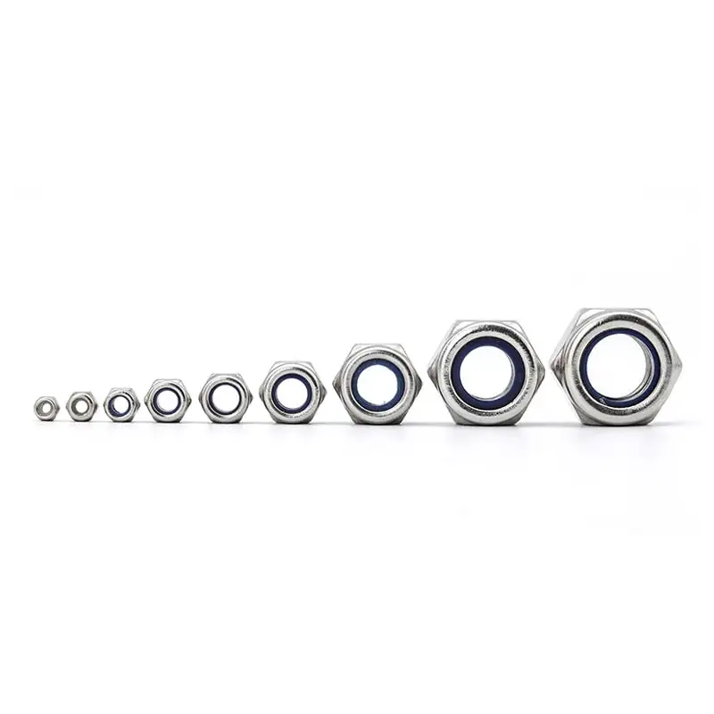 10 Pieces Hex Locking Nickel Plated Nuts M2 M2.5 M3 M4 M5 M6 M8 Self Locking Nylon Carbon Steel Locking Anti Slip