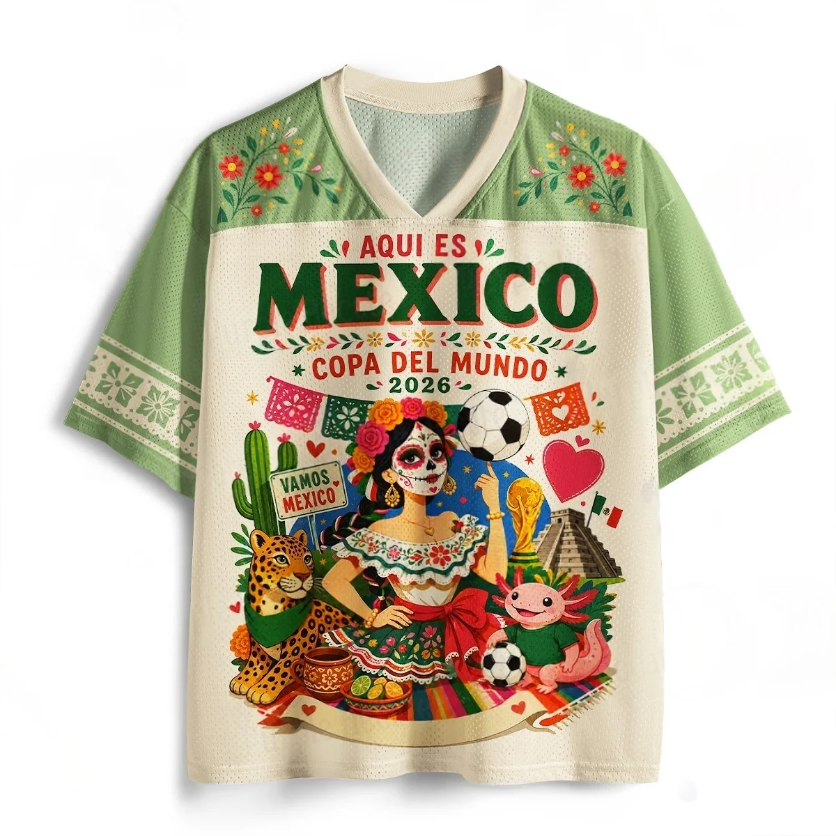 Retro Mexican Folk Style Football Baseball Shirt Casual Sports Men and Women Support 3D Printed Breathable Short Sleeve