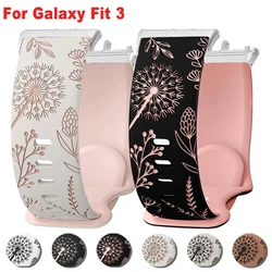 Silicone Engraved Women Strap for Samsung Galaxy Watch Fit 3 Band Replace Wristband for Samsung Galaxy Fit3 Bracelet Accessories