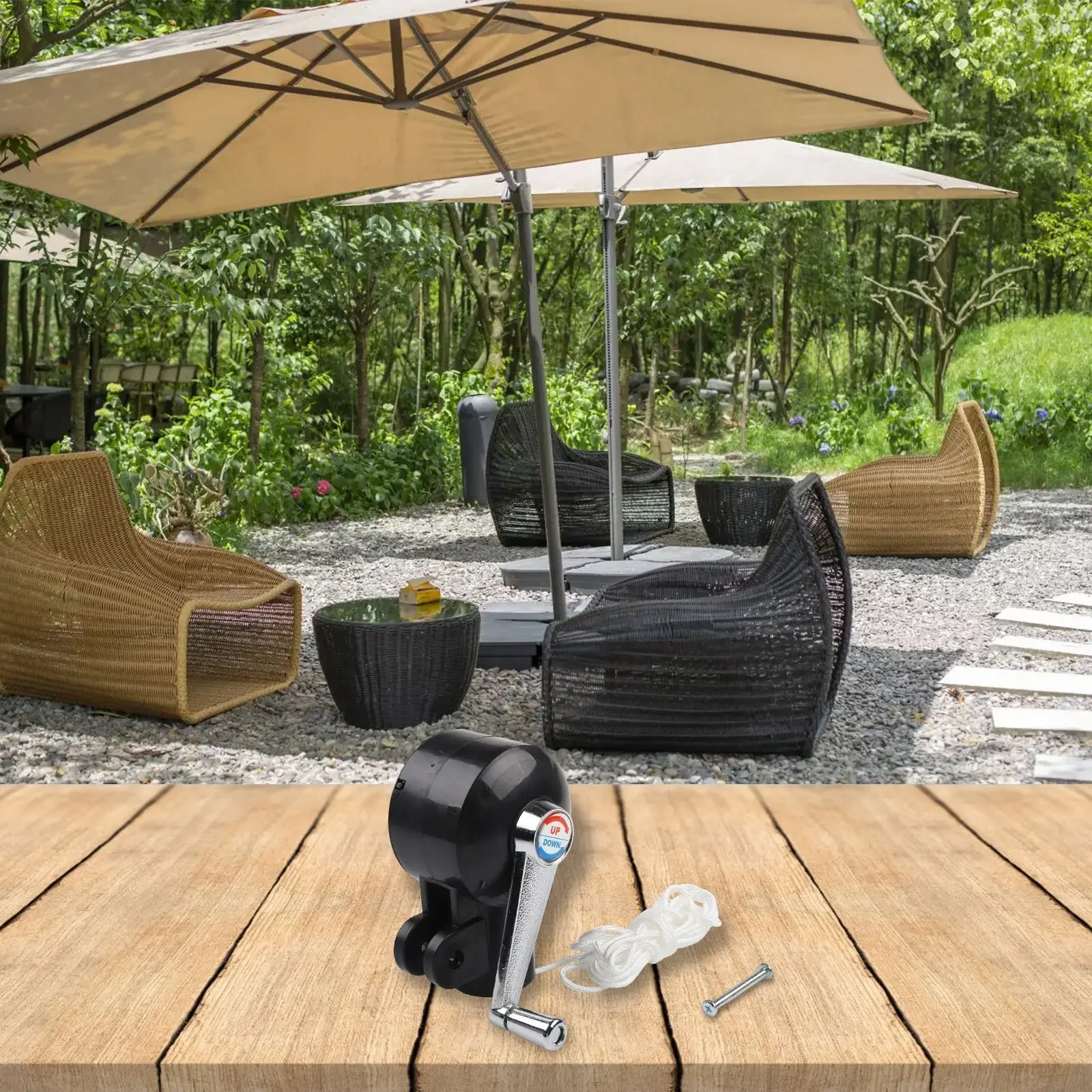 

Replacement Crank Handle For Outdoor Umbrella Deck Mount Applications Metal And Plastic Build Designed For Everyday Use