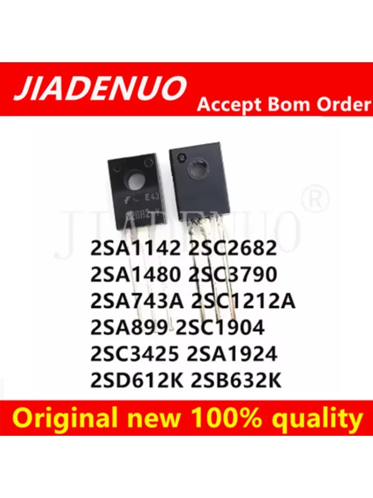 (5 pièces) 100% nouveau 2SA1142 2SC2682 2SA1480 2SC3790 2SA743A 2SC1212A 2SA899 2SC1904 2SC3425 2SA1924 2SD612K 2SB632K TO-126