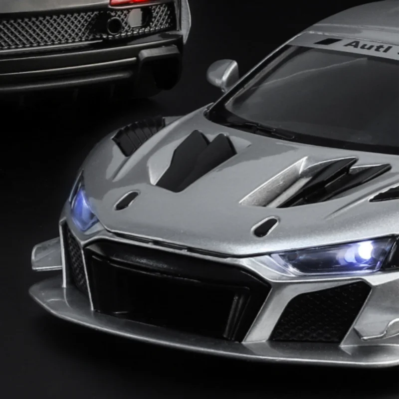 1:24 R8 LMS GT2 Legierung Sportwagen Modell Diecast Metall Track Racing Auto Fahrzeug Modell Sound und Licht Simulation Kinder Spielzeug geschenk