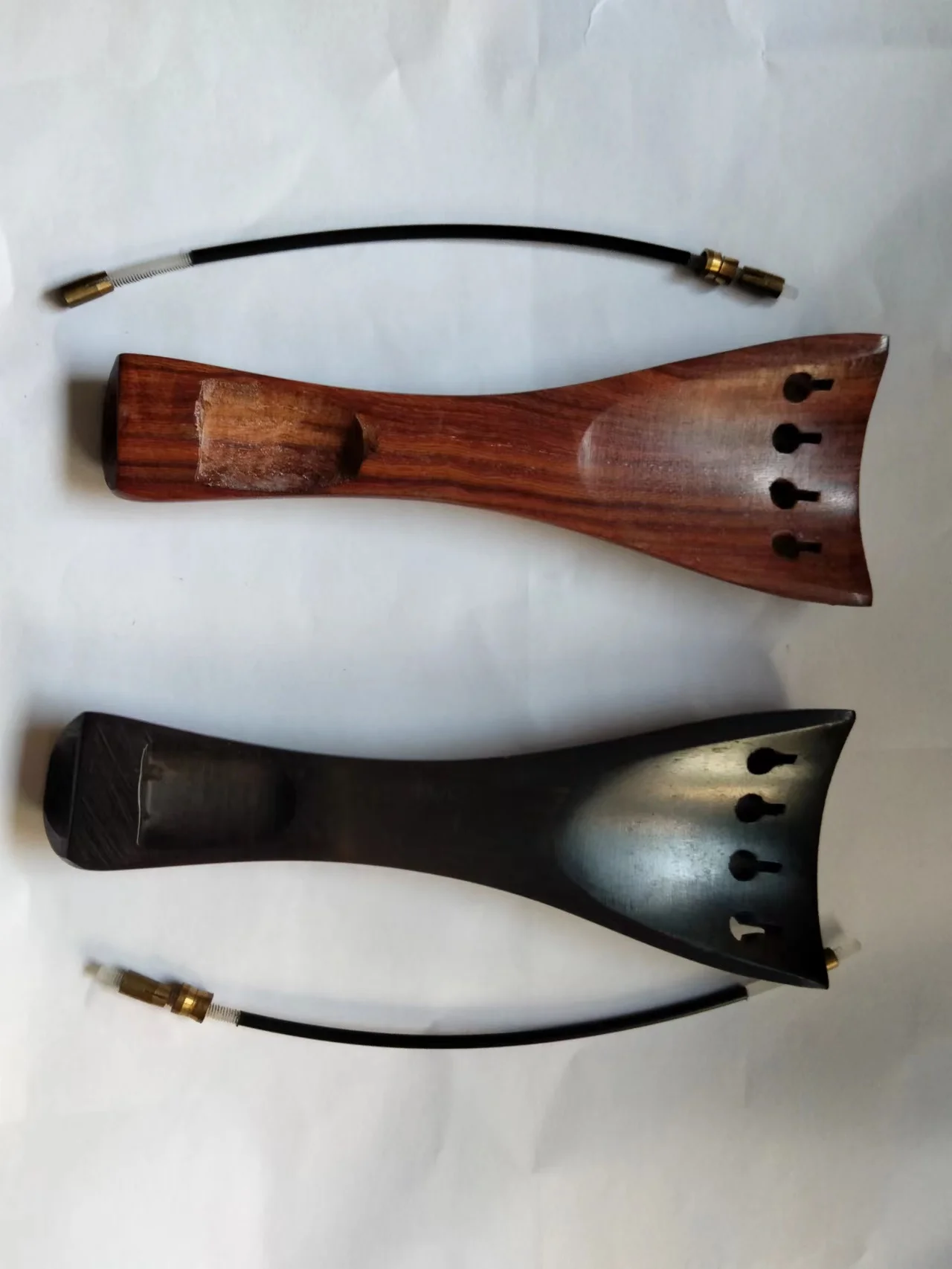 1 peça de cauda VIOLA com 1 peça de cauda de nylon em jacarandá ou ébano para 15 a 16 polegadas