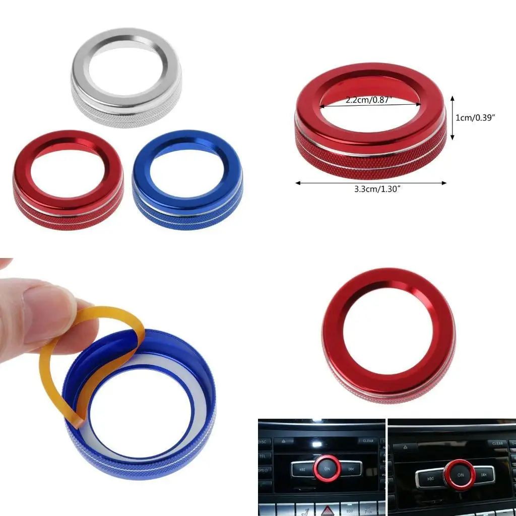 

652F Aluminum Car Condition Knob Decorative Ring Cover For A B E Class GLA CIA Interior Accessories