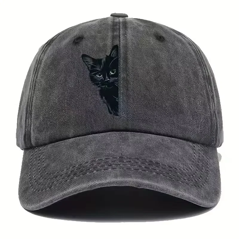 

Animal kitten print golf cap - Men's and Women's Universal Vintage Washed BaseballCap, Adjustable Outdoor Hat