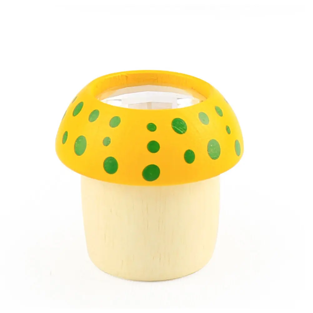 2 szt. Drewniany Kalejdoskop Grzybek Gładki Polerowany Kolorowy Wzór Eksperyment Naukowy dla Dzieci Prezent na Urodziny Edukacyjny