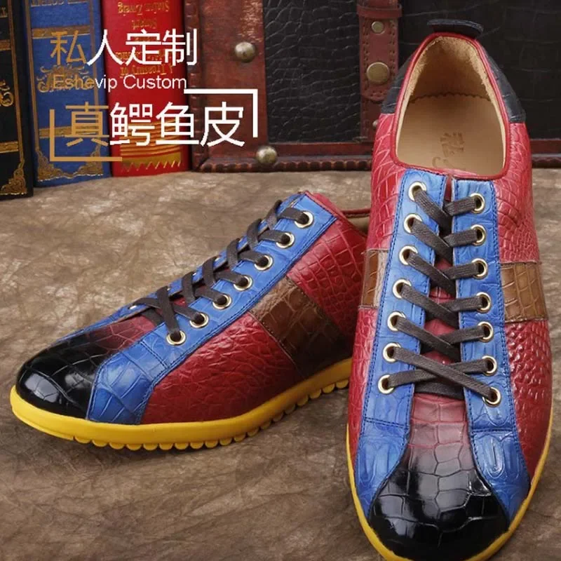 ourui crocodile men shoes  male  lace-up  Casual shoes  summer  new crocodile  men shoes