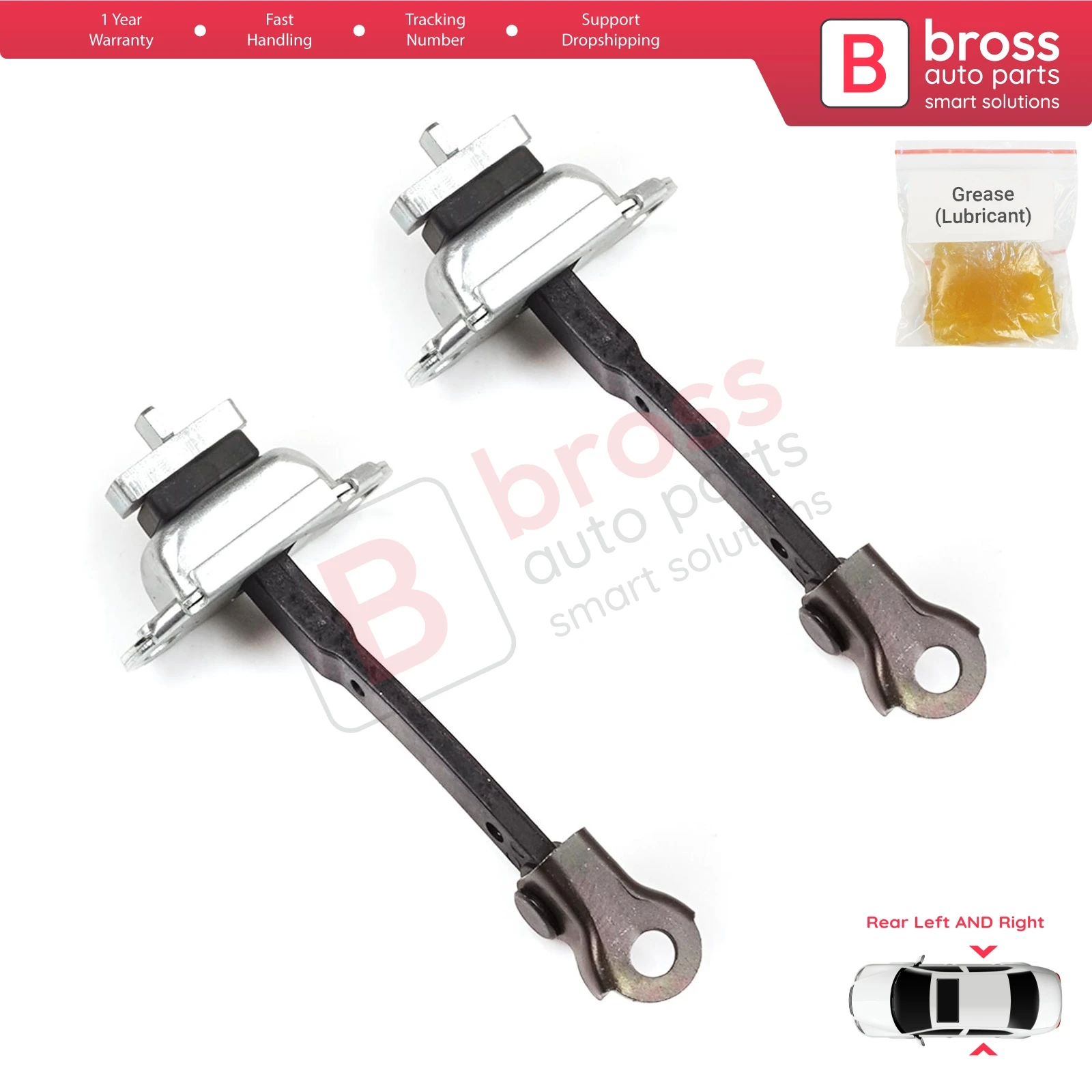 BDP1364-1 2 stuks achterdeurstopper beperker voor Toyota Yaris Echo Verso FunCargo Vitz Platz 1 P1 P2 1999-2003 Pre-Facelift