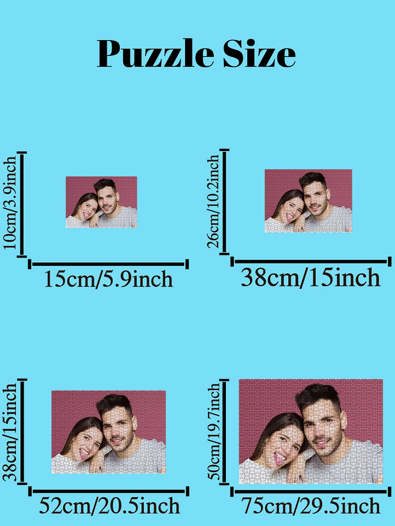 35/300pcs  couple Custom Picture Custom DIY Personalised Photo Puzzles Customizable Poster For Children Toy Friend Giftuple
